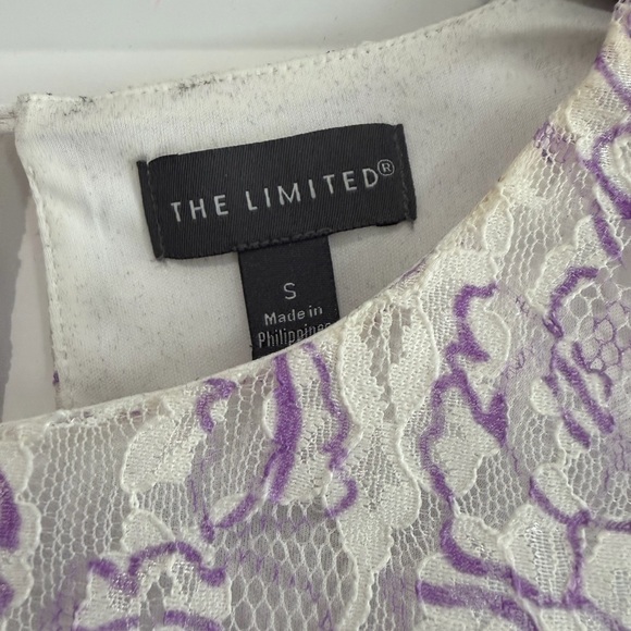 The Limited Floral Lace Sleeveless Blouse - Purple and Cream - Picture 4 of 5